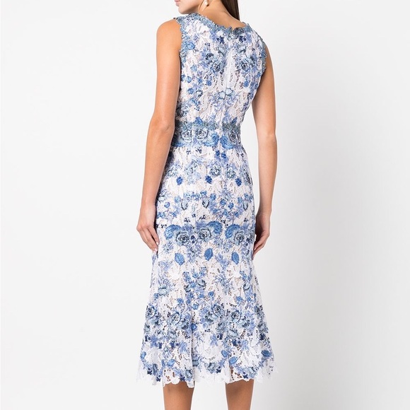 ⚡️Marchesa Notte Rose Lace Sheath Dress sz 2 - Picture 2 of 10